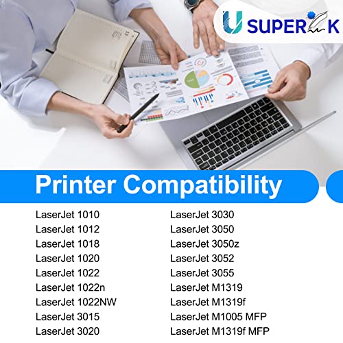 Superink Compatible Toner Cartridge Replacement For Hp 12A Q2612A To Use With 1010 1012 1022 3015 3050 3055 M1319 M1005 Mfp Printer (Black, 1-Pack) #TOP2