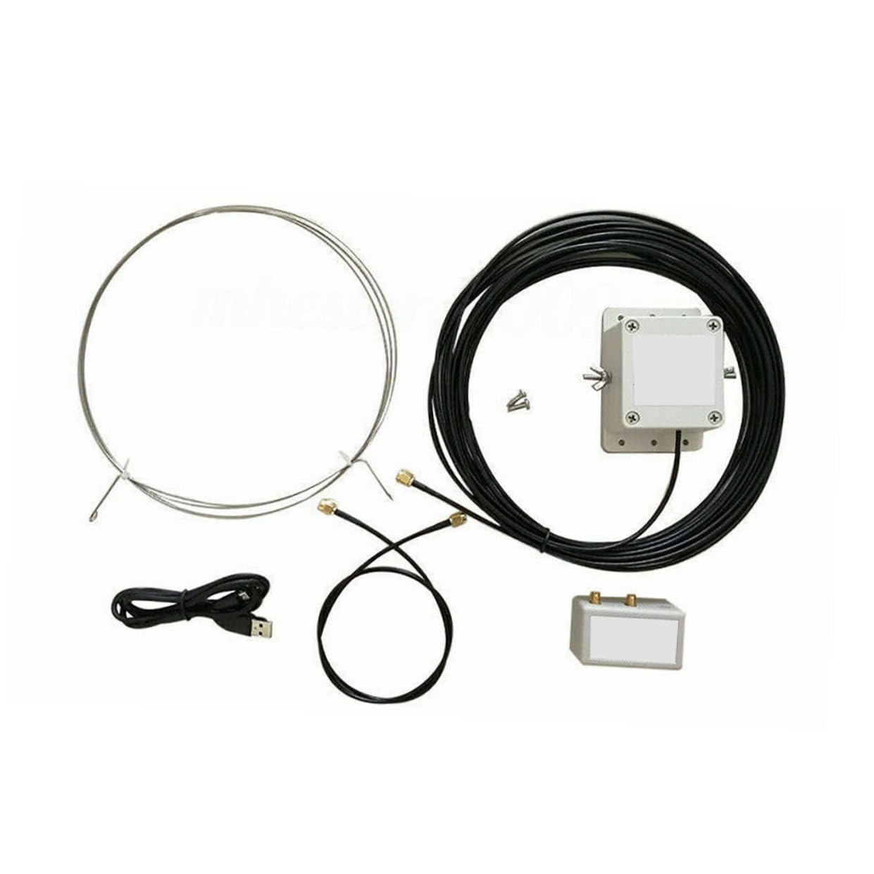Artibetter Antenne Boucle Active Faible Bruit USB Antenne Réception Moyenne Et Ondes Courtes avec Anneau Inoxydable Installation Facile Balcon Toit