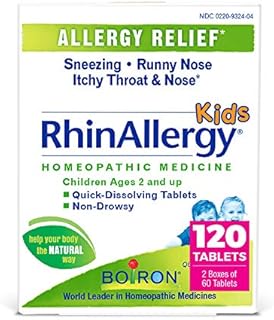 Boiron RhinAllergy Kids Tablets for Relief from Allergy Symptoms of Sneezing, Runny Nose, and Itchy Eyes or Throat - 120 Count (Pack of 1)