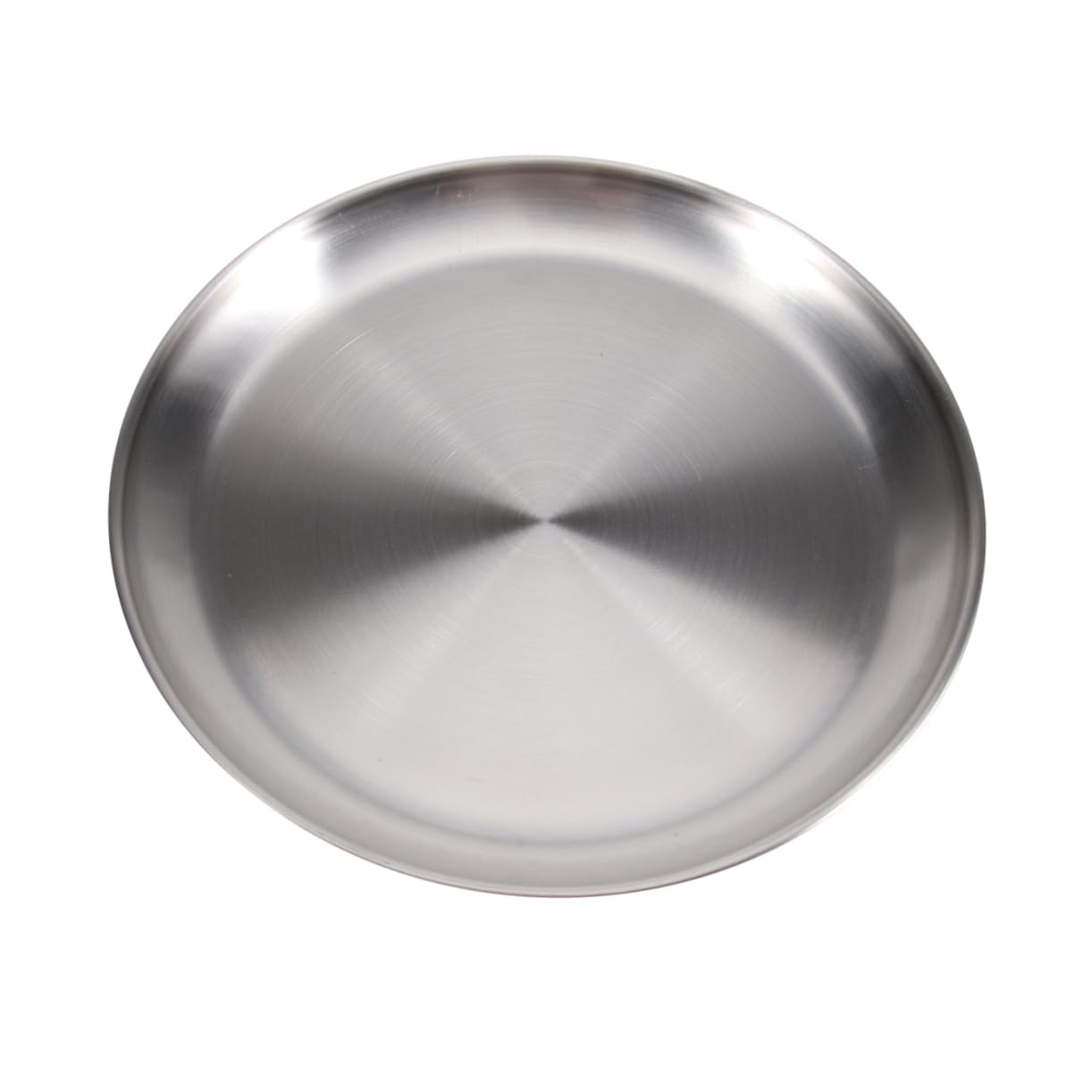 Unomor 20cm Round 304 Stainless Steel Plate Korean Style Barbecue Fruit Plate Flat Chassis Lightweight