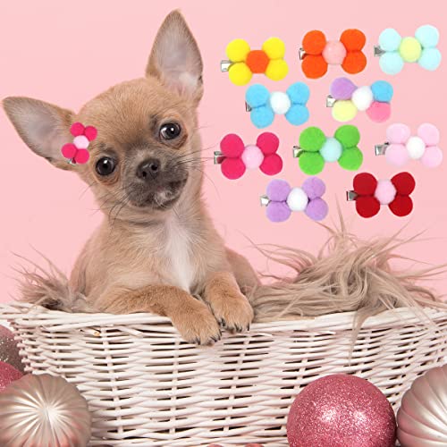 Petunny Dog Hair Clips,20Pcs Puppy Dog Small Bow Hair Barrettes Yorkie Dog Hair Clips Flower Dog Hair Clips For Valentine's Day St Patrick's Day Easter Pet Hair Clips Accessories (Random Color) #TOP3