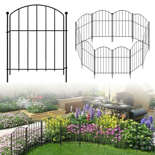 Gartenzaun, dekorativer Metallzaun, 42 cm (H) × 320 cm (L), kein Graben, rostfreie Metallzaunplatten, Tierbarriere für Kaninchen, Hunde, Landschaftszaun für Blumenbeet, Hof, Terrasse Gartenzaun, dekorativer Metallzaun, 42 cm (H) × 320 cm (L), kein Graben, rostfreie Metallzaunplatten, Tierbarriere für Kaninchen, Hunde, Landschaftszaun für Blumenbeet, Hof, Terrasse