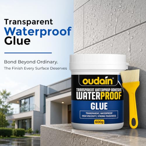 Image of Oudain 600 GM Transparent Waterproof Glue for Leakage, Epoxy Resin for Flooring, Crack Seal Agent Waterproofing for Roof Leakage Solution Indoor Outdoor Waterproof Adhesive Sealan