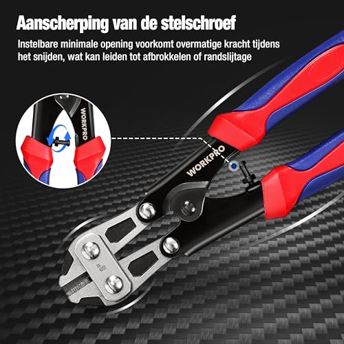 WORKPRO Mini boutsnijder 20,3 cm, veerbelaste draadsnijders Heavy Duty met zachte anti-slip handgreep, kleine boutsnijder, draadkabelsnijder, veerkniptang (upgrade grip) - Afbeelding 4