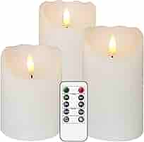 Candele LED Senza Fiamma 3 Stoppini - Con Telecomando E Timer, Effetto Cera Reale - Foto 6