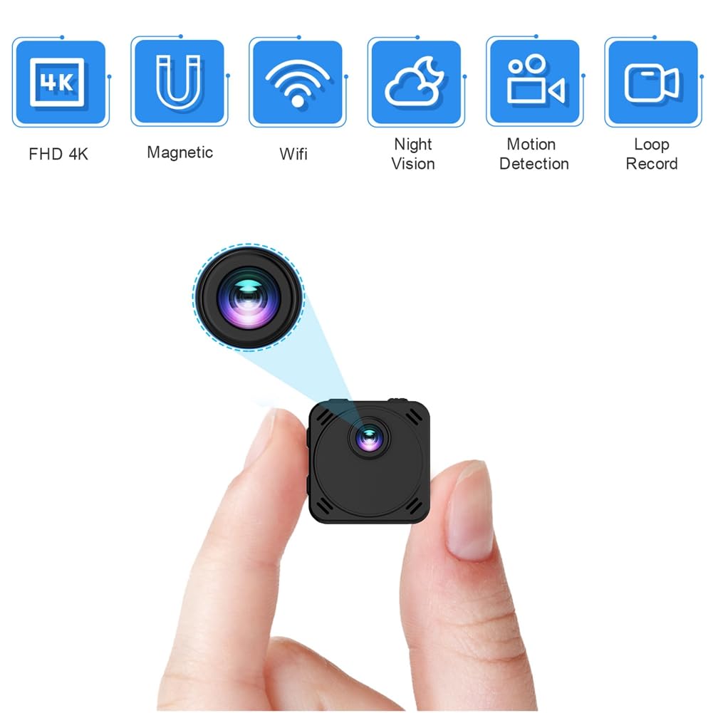 Sicurezza Domestica Visione Notturna Rilevazione di Movimento Mini Video Registratore Vocale Allarme Monitor Remoto 4K WiFi Mini Camera