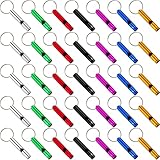 Frienda 35 Pieces Emergency Whistle with Keychain, Aluminum Emergency Survival Whistle for Camping Hiking Hunting Outdoors Sports, Loud Sound