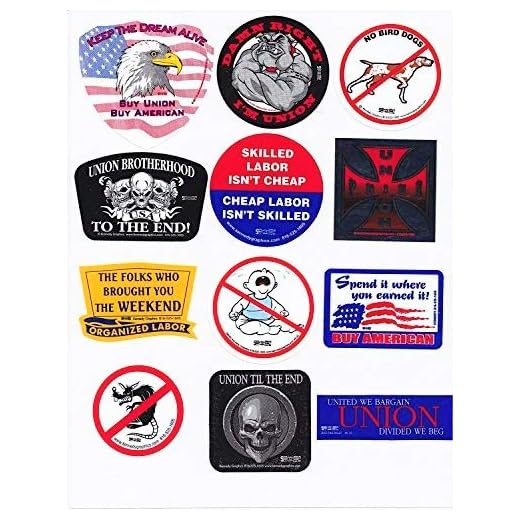 12 pcs Set Union Hard Hat Stickers