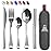 Taplord Portable Travel Silverware Set With Case, Includes 5 Pcs of Travel Utensils With Case, Stainless Steel Flatware Set For Camping, Easy to Travel, Lightweight (Silver), Medium, TL-05S