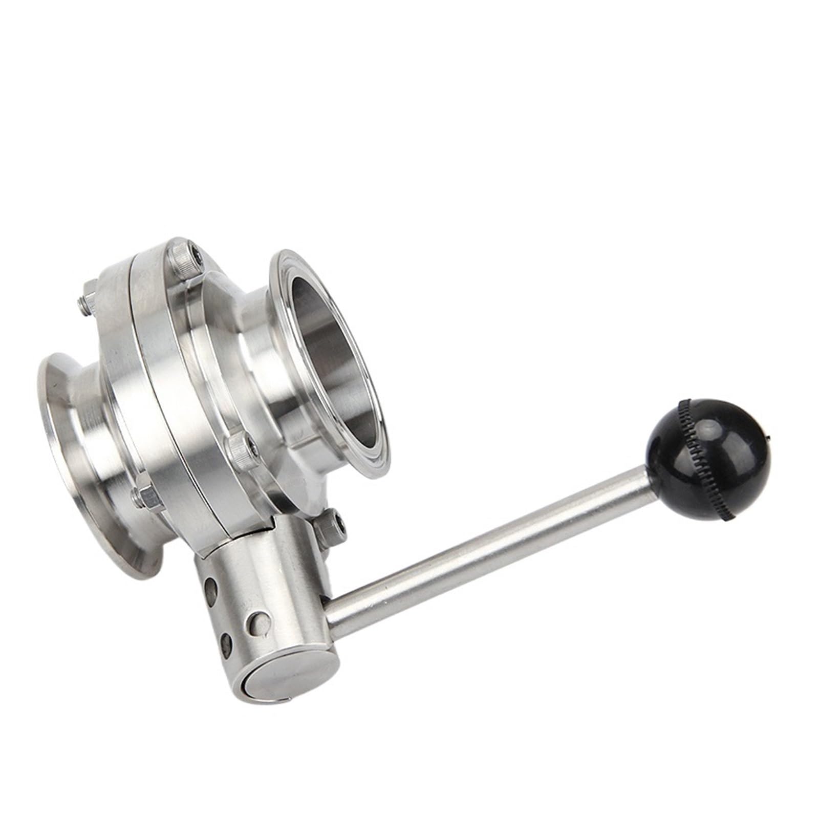 19/25/38/45/51/63mm 304 Butterfly Valve Tri Clamp 50.5/64/77.5mm(OD63 x Clamp 77.5)