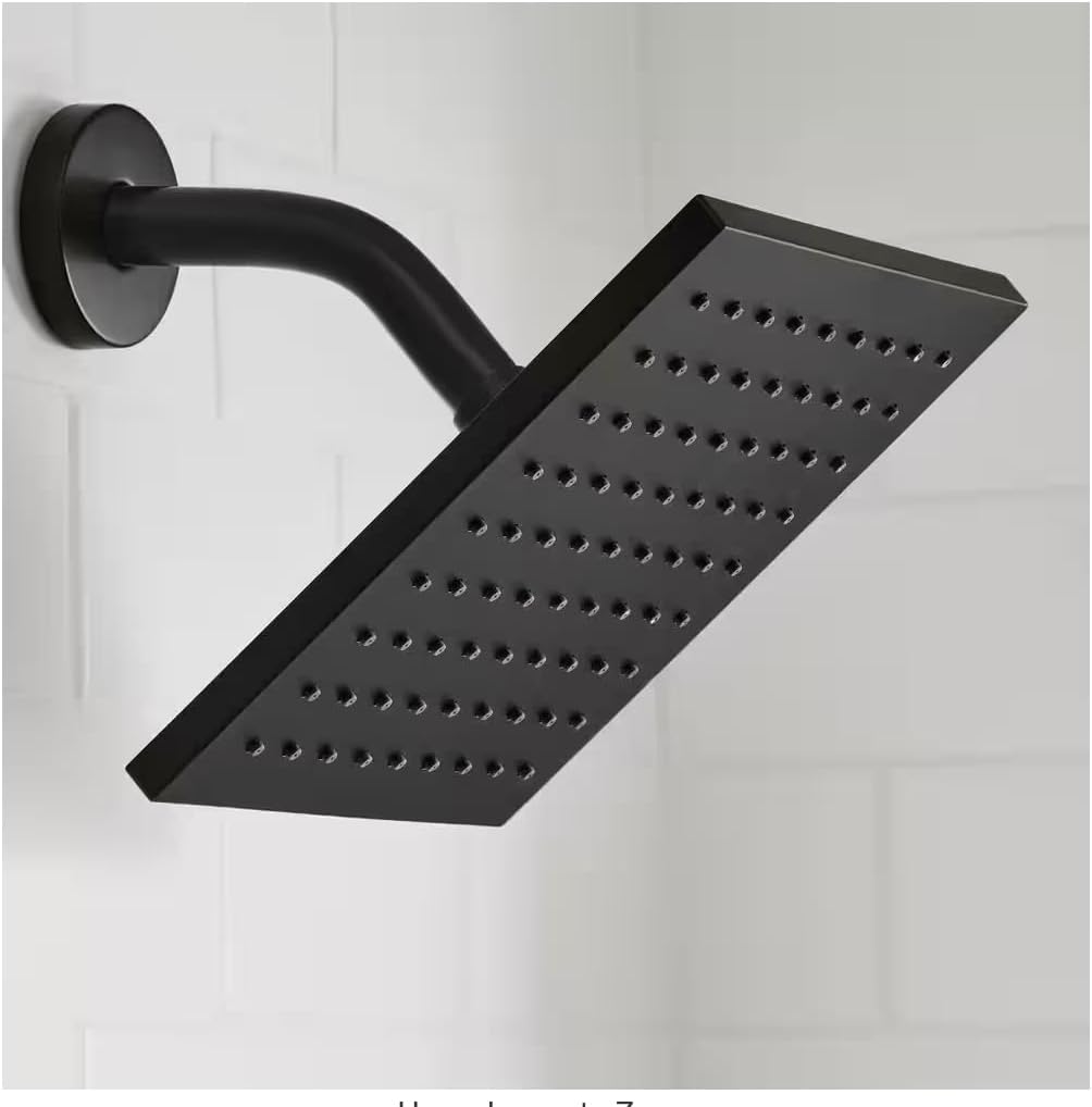 Modern Single-Handle Tub and Shower Faucet, 1.8 GPM, Matte Black, 1-Spray