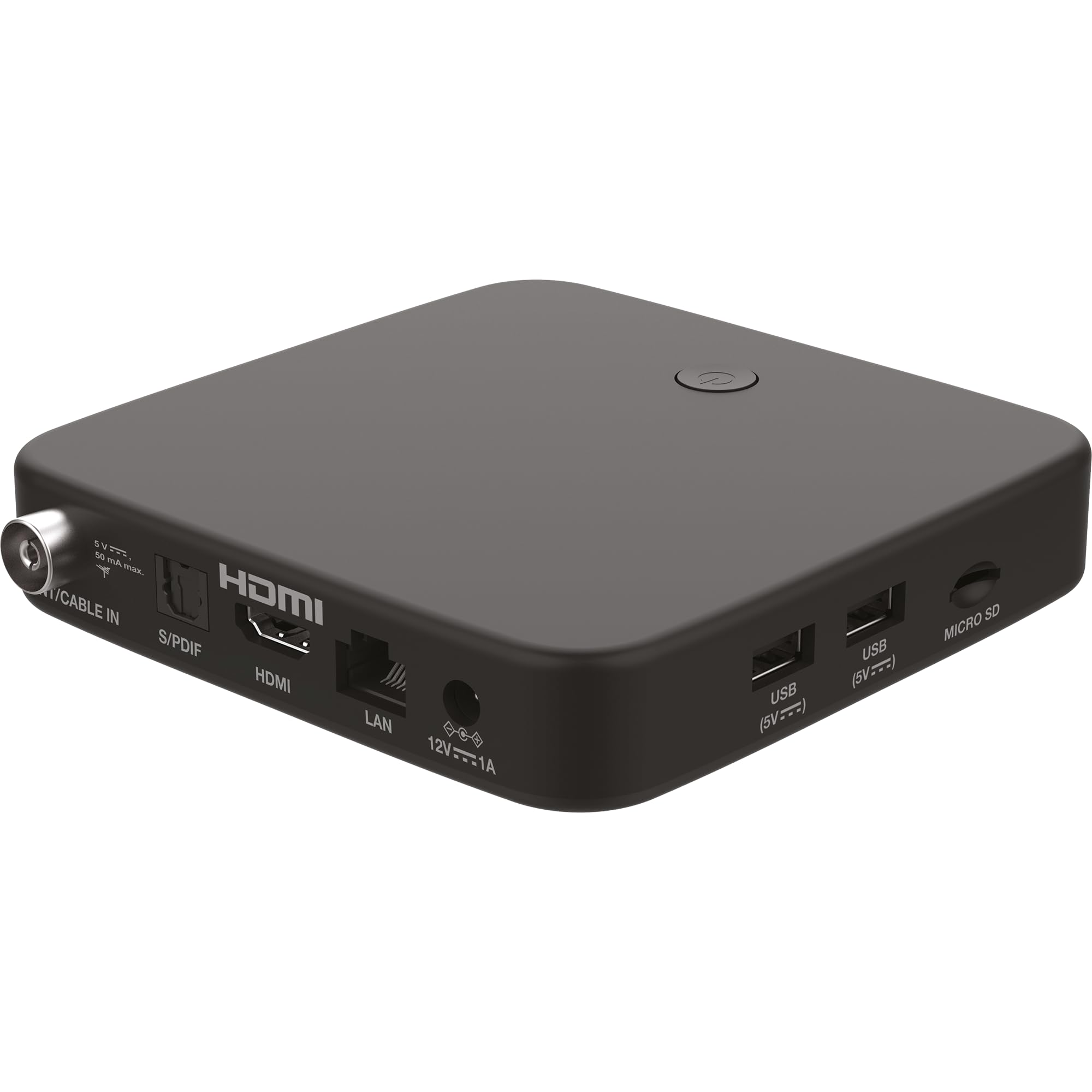 STRONG - Streaming Box Android TV 4K UHD - SRT 423 - Chromecast integrato - DVB-T2 e ricevitore via cavo - Controllo vocale - Dolby Vision Atmos - Google Play, Netflix, Prime Video, Disney+ - Nero