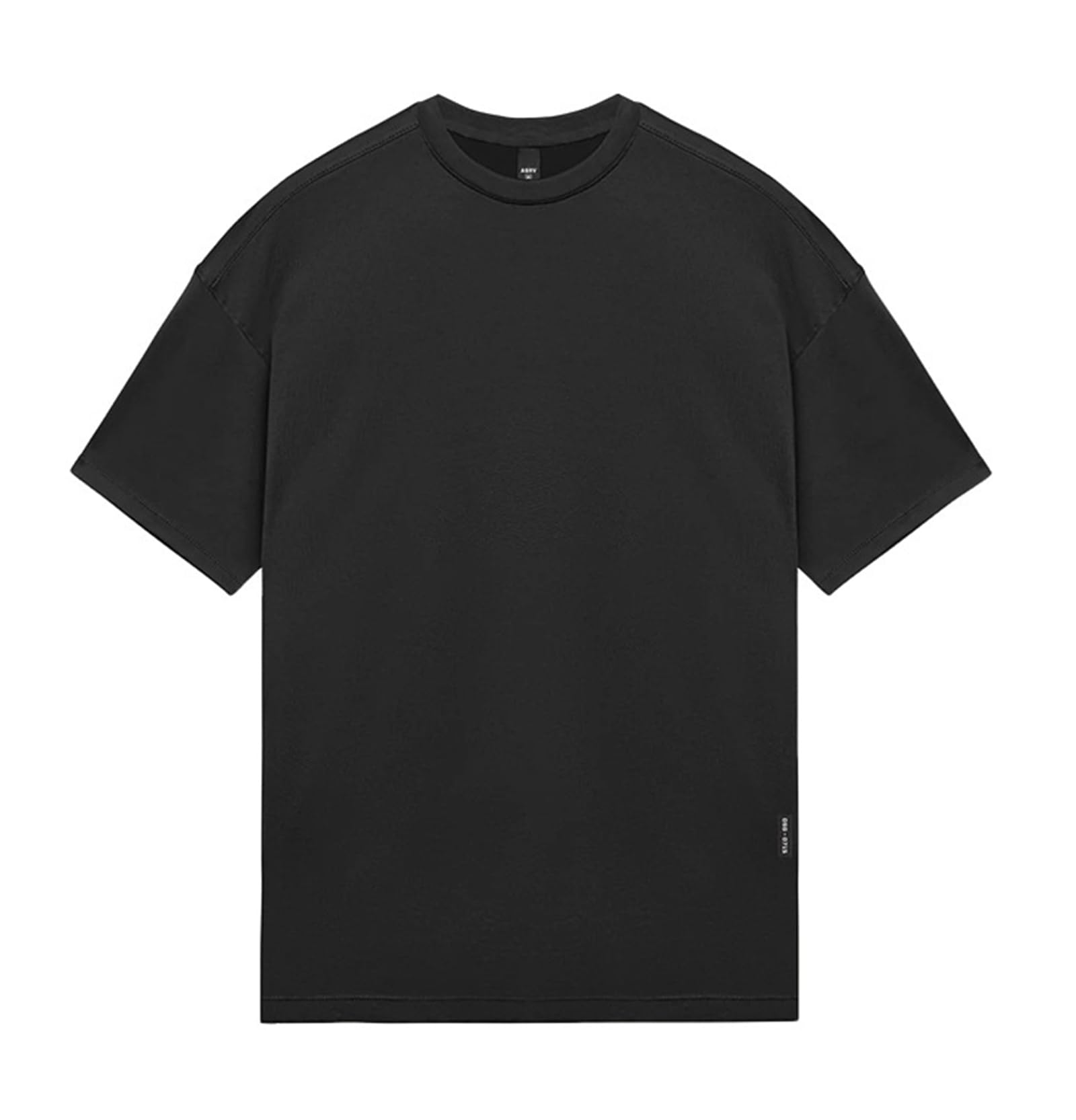 Camisa Camiseta de natación para Hombre Running Round Neck Rash Guard Camiseta de Pesca de Surf de Secado rápido,Negro,M