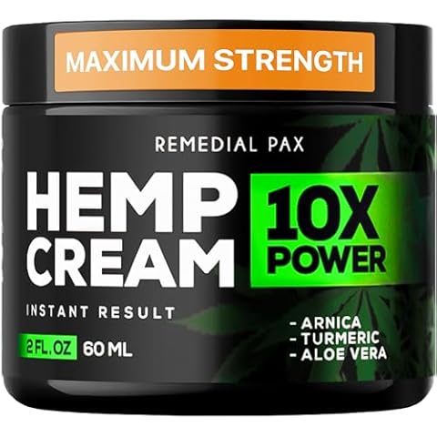 REMEDIAL PAX Instant Hеmp Cream – Soothes Discomfort in Muscles Joints Nerves Back Neck Knees Shoulders Hips– Maximum Joint Support – MSM Turmeric and Arnica – All-Natural Formula Cover