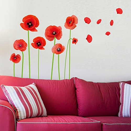 Vinilo decorativo flores rojas 16x28 pulgadas miniatura 2