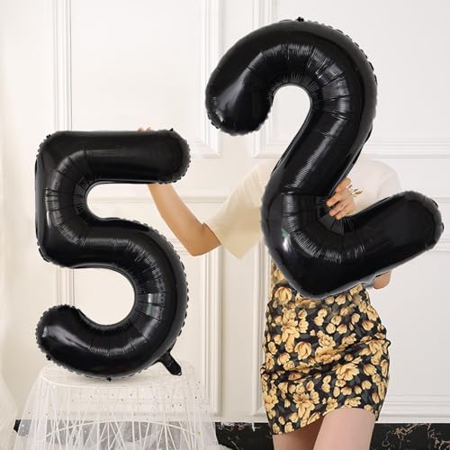 Image of Number Balloons Black Party Balloon - Giant Number 5 Balloon, 40 Inch Large Balloon for Birthday Decorations, Black Party Supplies for Men Women