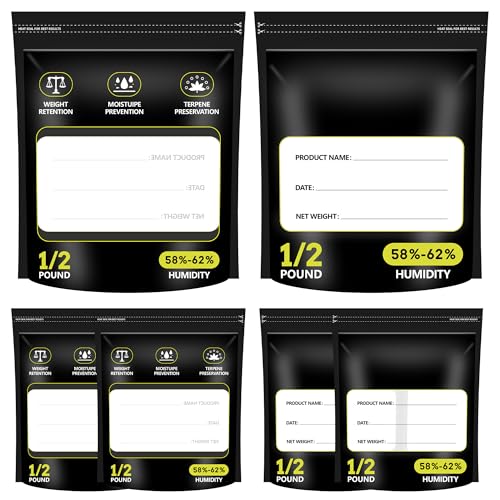 6 Pack 8 Ounce Terpene Curing and Storage Bags (1/2 Pound)