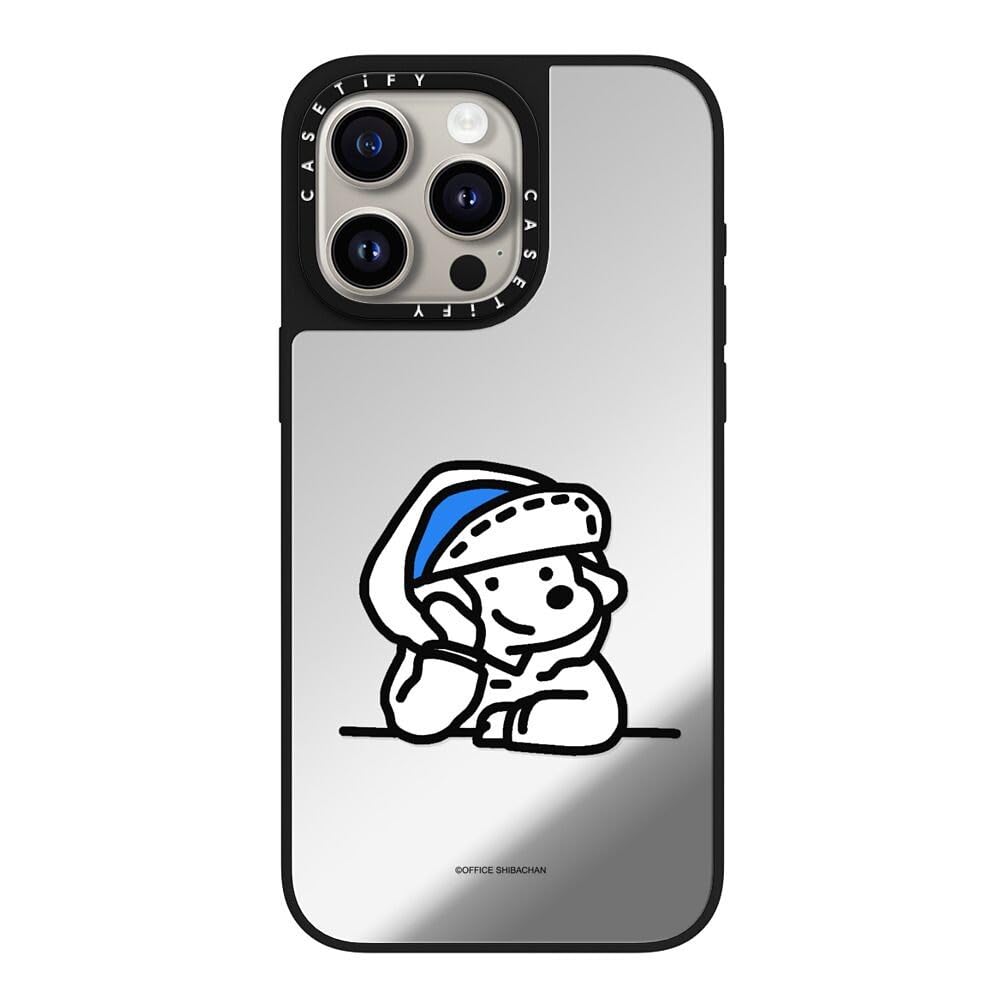 CASETiFY Magsafe 対応ミラー iPhone 15 Pro Max ケース [反射性 / 1.5mからの落下試験をクリア / Magsafe に対応] - mini JOHN (Lover) - シルバー (ブラックバンパー)