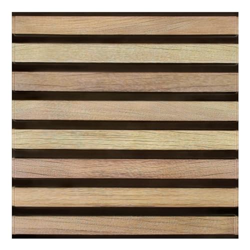 COMSTICKC Paneles de pared 3D adhesivo efecto madera,10...