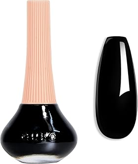 Pure Black Nail Polish - Long-Lasting, Chip-Resistant & Quick-Drying Varnish for DIY Manicure at Home