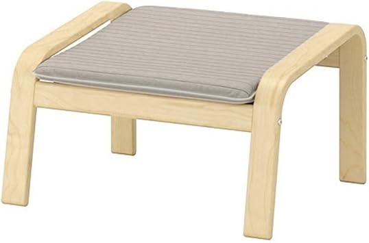 IKEA POANG/POENG Footstool Birch Veneer / Kunisa Light Beige 492.446.62