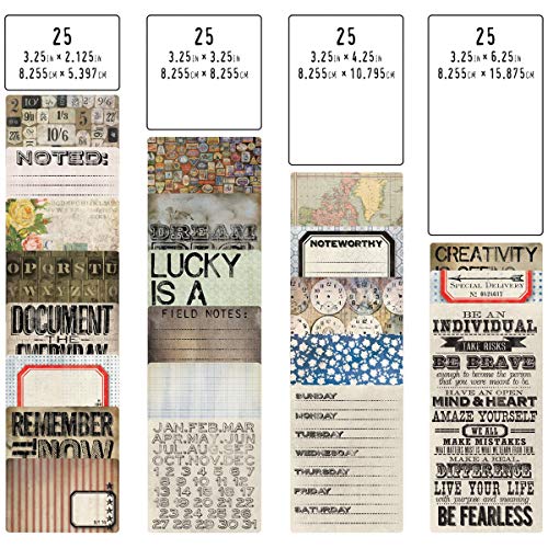 Pocket Cards by Tim Holtz Idea-ology, 100 Cards, Assorted Sizes, Multicolored, TH93208