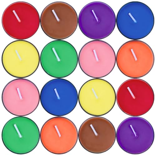Unscented Colored Tealight Candles, Soy Wax with 4-5h Long Clean