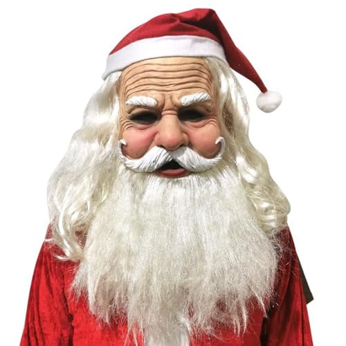 XehCaol Weihnachtsmann Maske Weihnachtsmütze Bart Maske Nikolaus...
