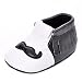 Lidiano Infant Baby Toddler PU Leather Moustache Print Soft Sole Tassels Moccasins Crib Shoe (6-12 Months, Black)