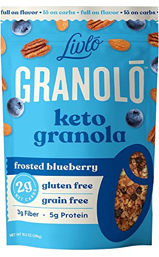 Livlo Keto Nut Granola Cereal & Keto Biscuit Bread Mix | Low Carb, Grain Free & Gluten Free Healthy Snack | Frosted Blueberry Cereal & Classic Butter Biscuits #TOP1