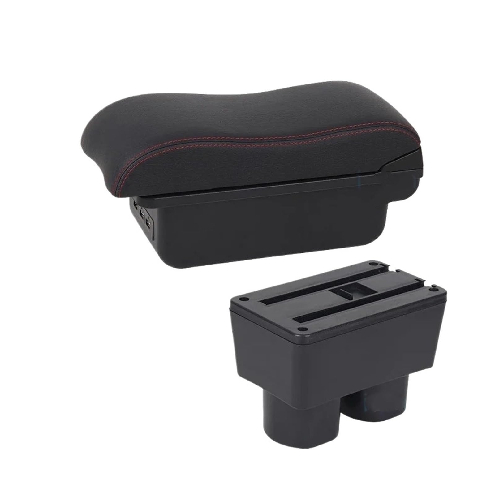 ECBUGAT For Nissan For Tiida C11 For Sylphy For Versa For Latio Car Armrest Box Interior Center Storage Accessories Car Armrest Box(B1 Black red 3USB)