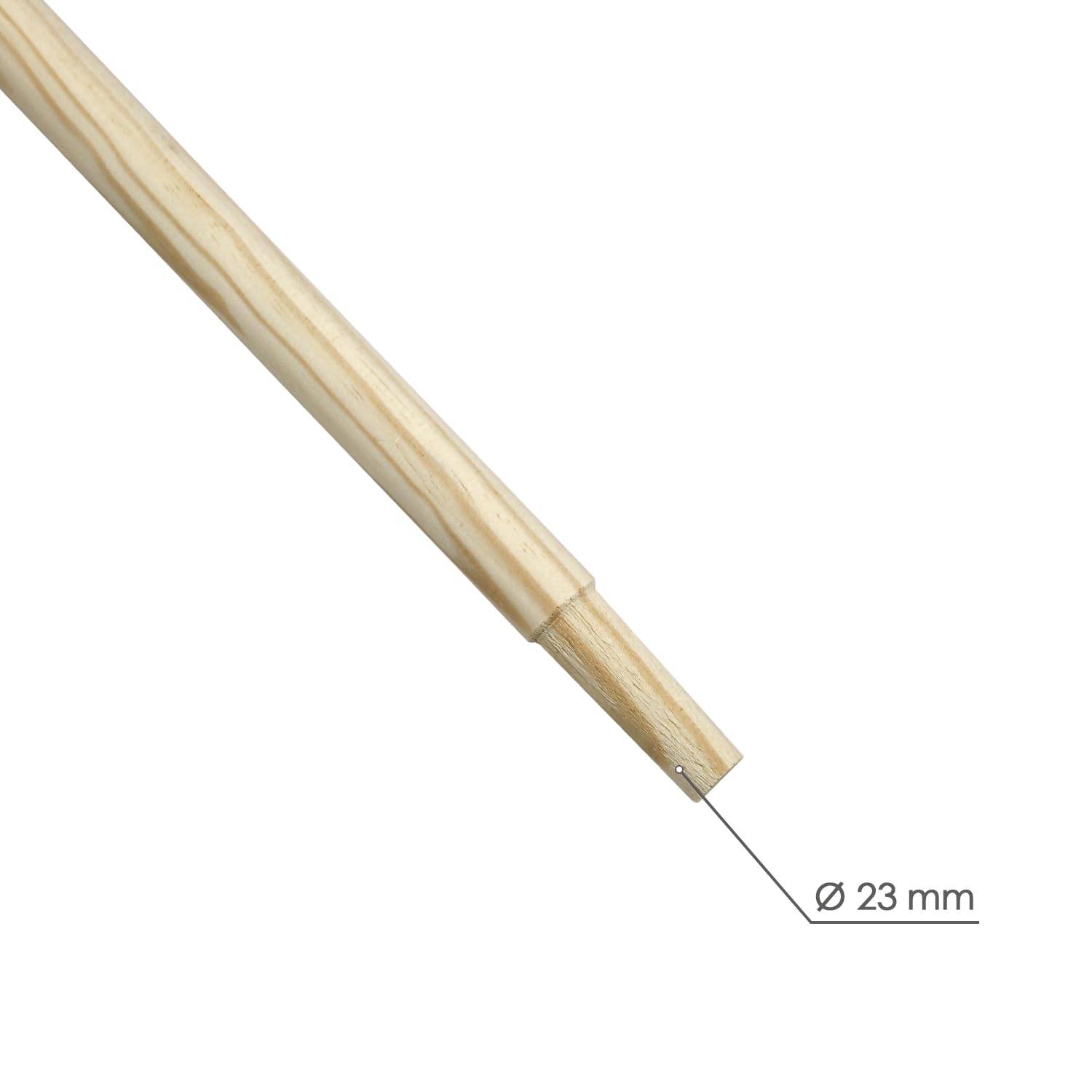 Mango madera conico 1500x28 mm. rastrillo plástico