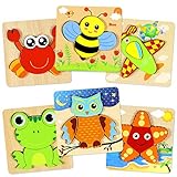 [page_title]-aovowog Holzpuzzle ab 1 2 3 Jahren,Holzpuzzle 3D Kinder Steckpuzzle Holz Spielzeug,Holzpuzzle Lernspielzeug Pädagogisches Geschenk Spielzeug für Kleinkinder,Weihnachten Geburtstag (6 Stück)