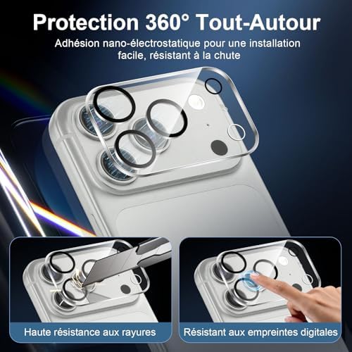 NEW'C for iPhone 17 Pro Screen Protector + Camera Lens Protector + Tool