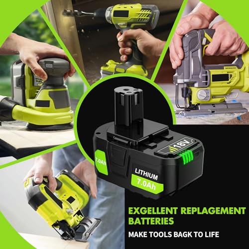 Bonacell Upgraded 2Pack 7.0Ah Replacement for Ryobi 18V Lithium Battery Compatible with Ryobi 18 Volt Battery ONE+ Plus P102 P103 P104 P105 P107 P108 P109 Cordless Power Tools - Thumbnail 7