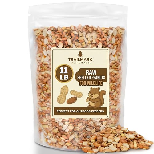 TRAILMARK NATURALS - 11 LB - Raw Shelled Peanuts for Squirrels, Out of Shell Peanuts for Birds and Wildlife- Squirrel Food, Wild Bird Seed - Grown in The USA