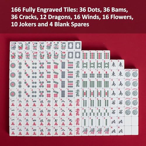Juego American Mahjong con 166 Fichas y Bolsa Rosa miniatura 4