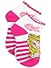 Disney Princess Girls Quarter Style Socks Set, 6 pack, Princess Stripes Quarter, Medium (6-8)