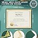 Kosiz 300 Pcs Linen Certificate Holders Kit 100 Gold Foil Certificate Paper 100 Single Sided Linen Diploma Holders 8.5'' x 11'' 100 Gold Foil Award Seals Sticker for Award Accomplishment (Green)