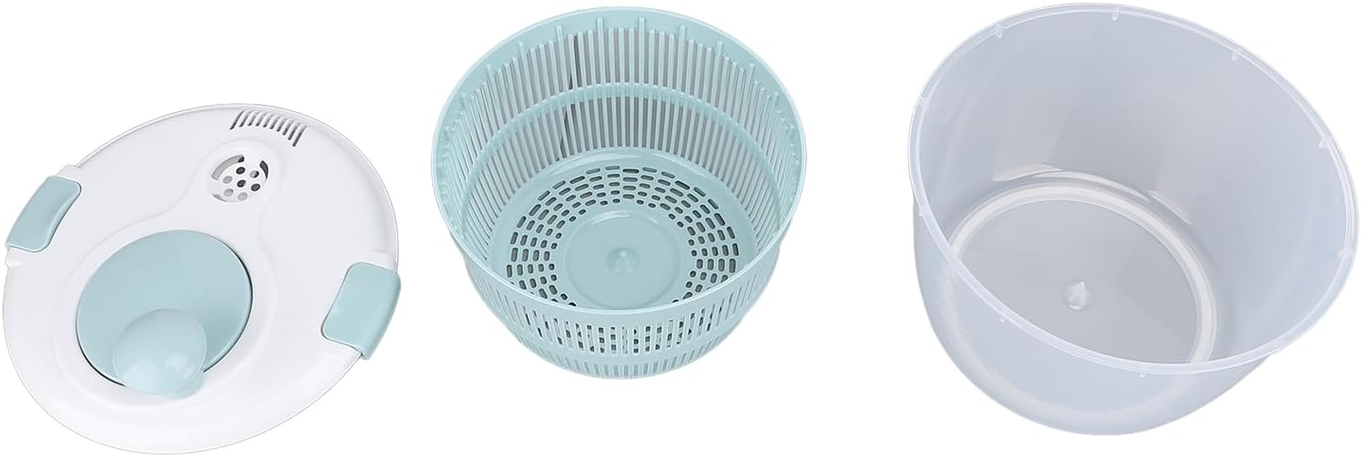 Salad Spinner 5L, Vegetable Dryer and Lettuce Spinner, Multifunctional Kitchen Tool with Lid and Drain Bowl, PP Material Colander for Washing Fruits Vegetables Berries, Blue