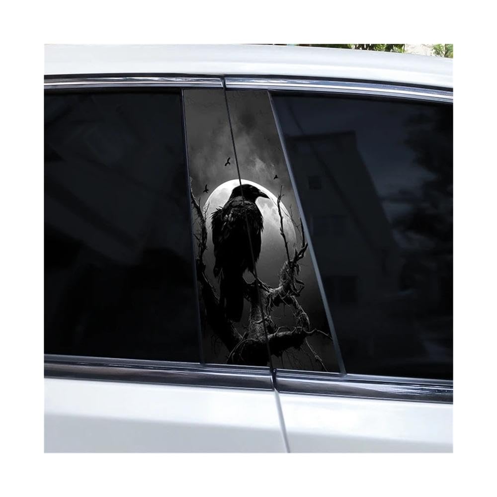 Bertdcx E Crow Car Stickers Diy Pillar Vinyl Cover Scratches Door Pillar Auto Parts(E)