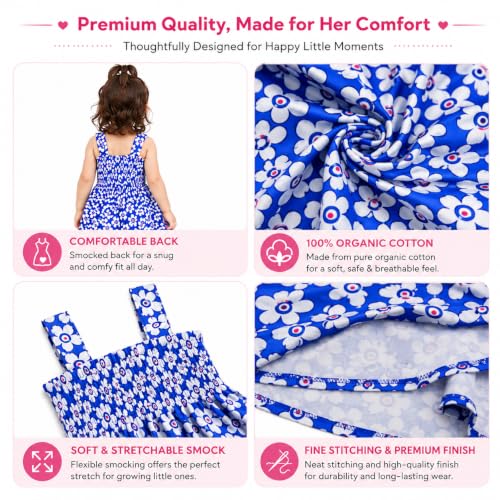 Image of Baby Girl's Knee Length Comfortable Square Neck Multi-Color Frock (Pack of 4)