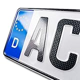 schildEVO 1 Carbon Kfz Kennzeichen | 480 x 110 mm | Kurzes Autokennzeichen 48 cm | OFFIZIELL amtliches Nummernschild | DIN-Zertifiziert – EU Wunschkennzeichen mit individueller Prägung