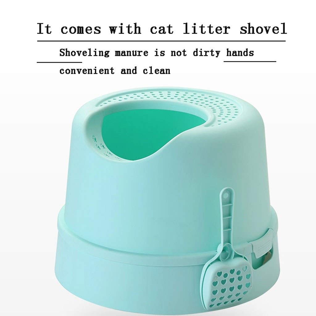 Haustiertoilette Top Eingang Katzentoilette Spritzwasser Katzentoilette Halbgeschlossen Katzentoilette Mehrfarbig Optionale Katzentoilette (Farbe: Weiß)