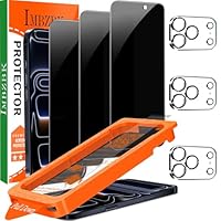 IMBZBK Verre Trempé pour iPhone 17 Pro Anti Espion, Dépoussiérage Automatique, avec Protection Camera Objectif, Dureté 9H+ Vitre Protection Écran, Qualité Militaire, Anti Rayures, 3+3 Pièce