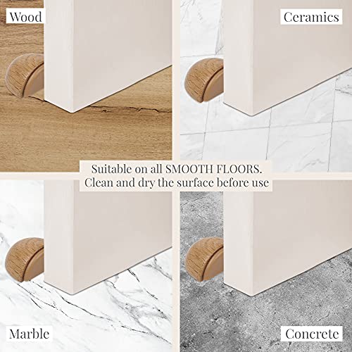 Miniatura 5 de Topes Para Puertas - Tope Puerta Adhesivo De Madera Para Suelo Roble Natural Autoadhesivo Para Suelos Madera - Pack 6 Unidades Roble
