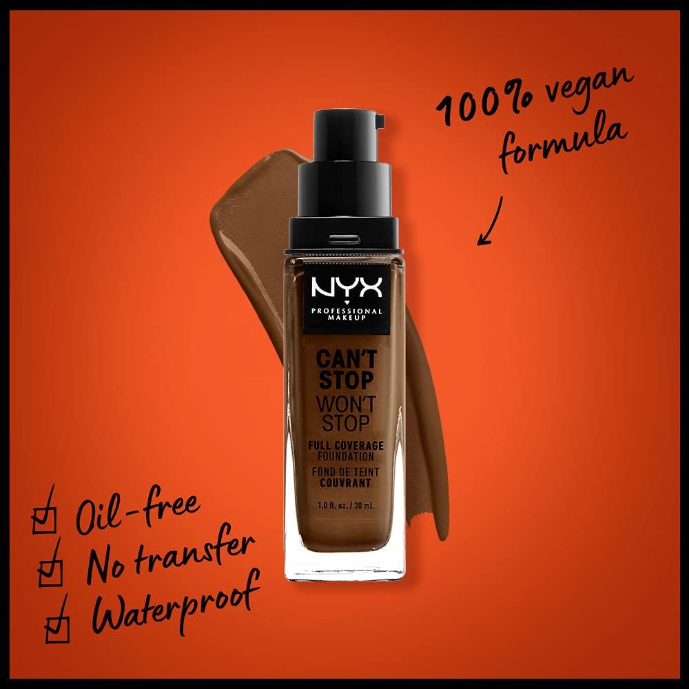 NYX Professional Makeup Can't Stop Won't Stop Full Coverage Foundation, Long Lasting, Waterproof, Vegan Formula, Matte Finish - Image 3