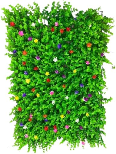 BASRAH NIWAR Artificial Vertical Garden Panel (16" x 24", 2.70 sq ft, Green, Naturalistic Style, Outdoor Use)