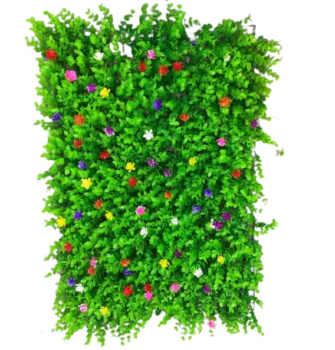 BASRAH NIWAR Artificial Vertical Garden Panel (16" x 24", 2.70 sq ft, Green, Naturalistic Style, Outdoor Use)