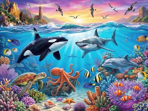 Rompecabezas para niños de 6 a 8 años, 200 piezas del mundo mágico submarino | Rompecabezas educativos para niños y niñas, juguete didáctico, juego familiar, regalo ideal para cumpleaños o fiestas miniatura 1